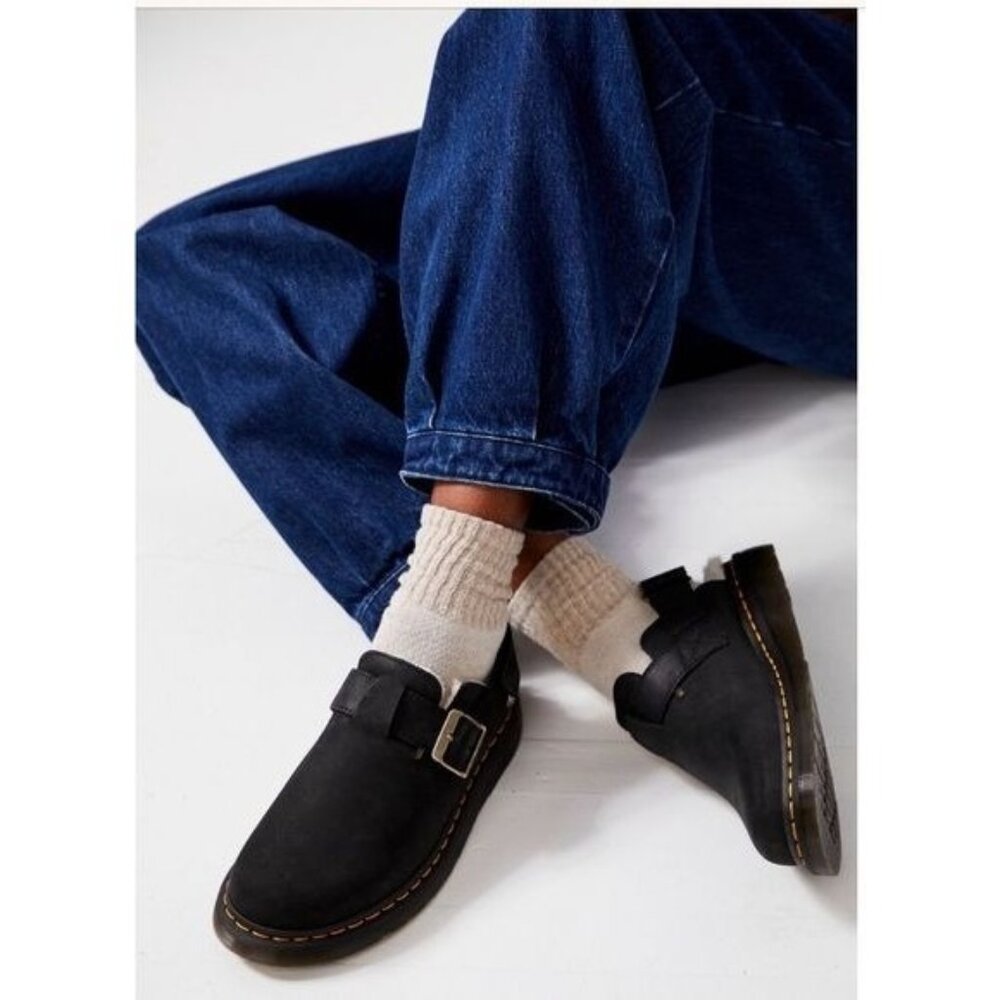 Doc Dr. Martens Jorge II Leather Slingback Sherpa Mules Black EU 41 US 9 NEW